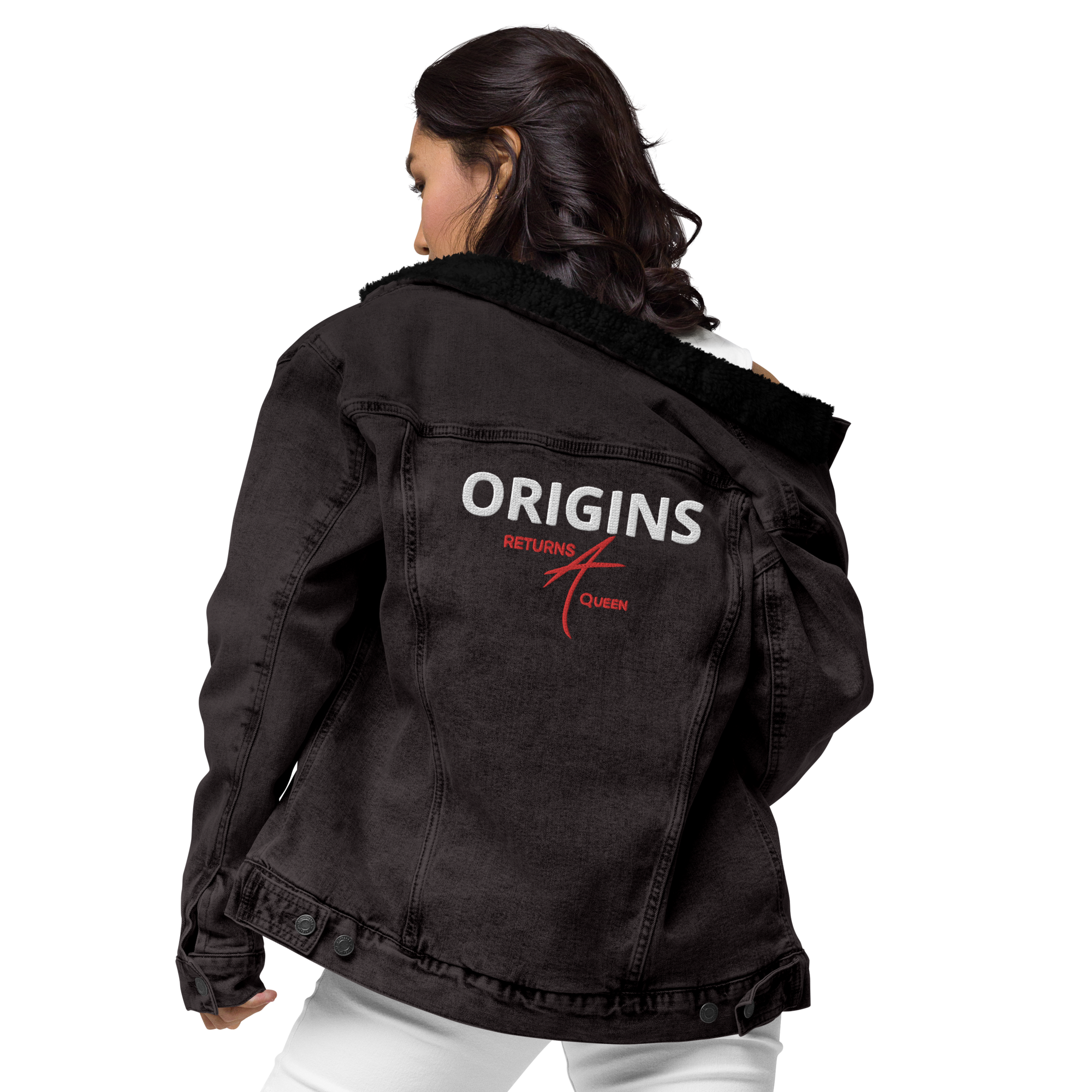 Jaqueta feminina de jeans com forro de sherpa