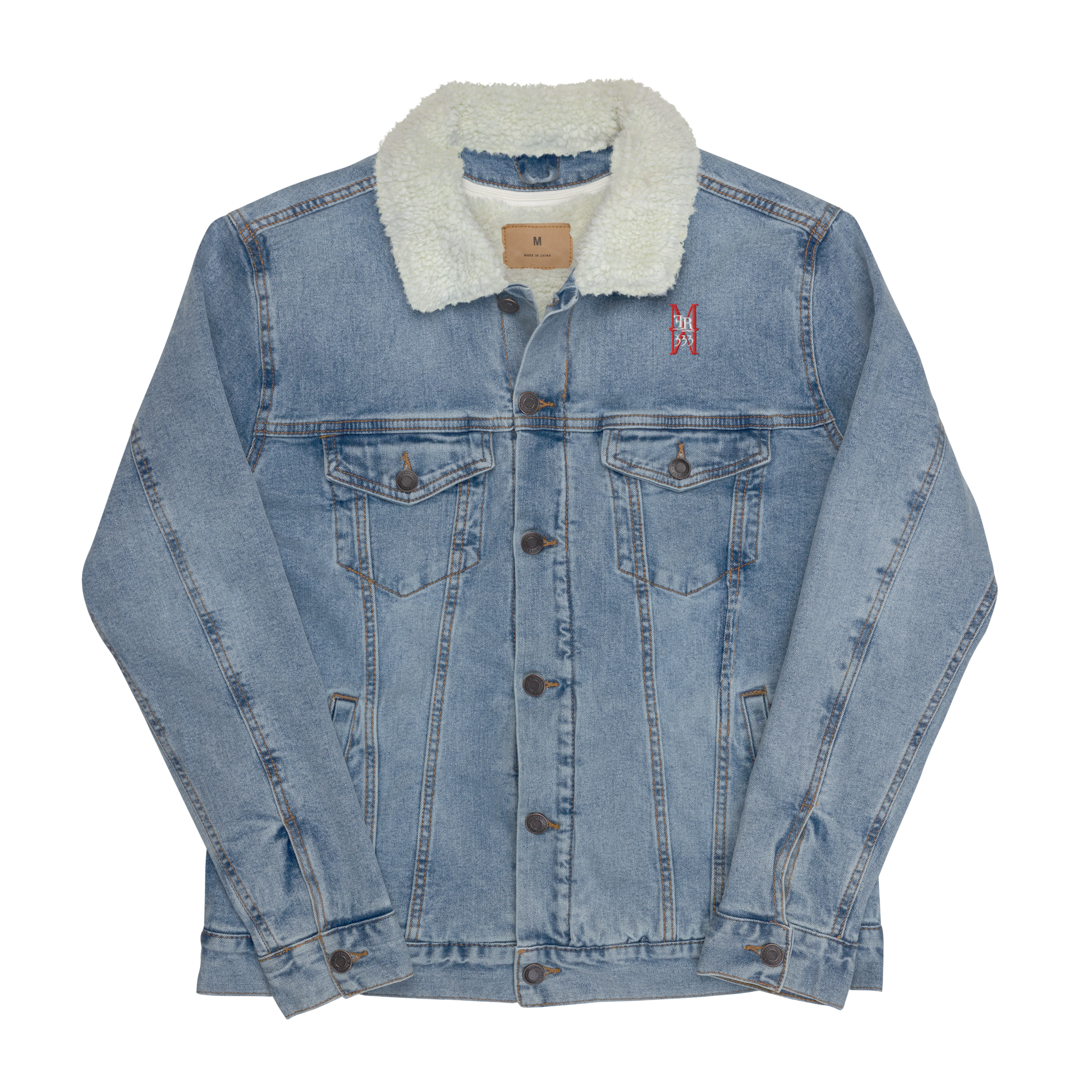 Jaqueta feminina de jeans com forro de sherpa